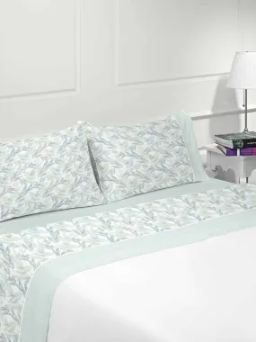 Parure drap plat coton Flanelle MARIE - Vert